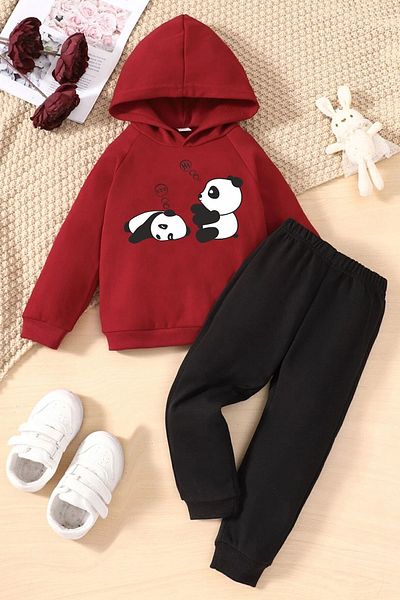 uyguntarz Gyermek Sleep Panda Nyomtatott tréningruha szett