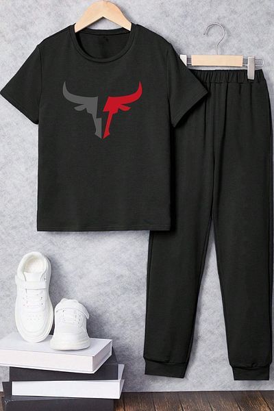 uyguntarz Σετ παιδικές φόρμες Bull Printed