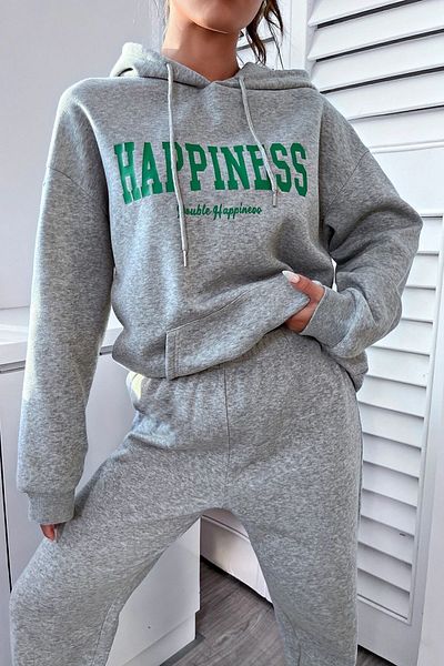 uyguntarz Bedrucktes Unisex-Trainingsanzug-Set „Happiness“.