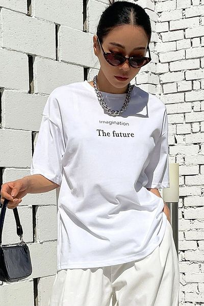 uyguntarz Tricou oversize cu imprimeu „The Future” unisex