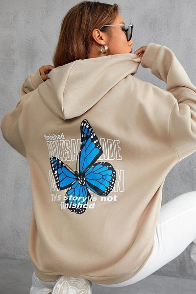 uyguntarz Φούτερ με στάμπα Unisex Butterfly Back