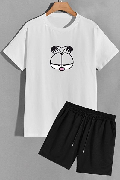 trendypassion مجموعة ملابس رياضية غارفيلد شورت تي شيرت
