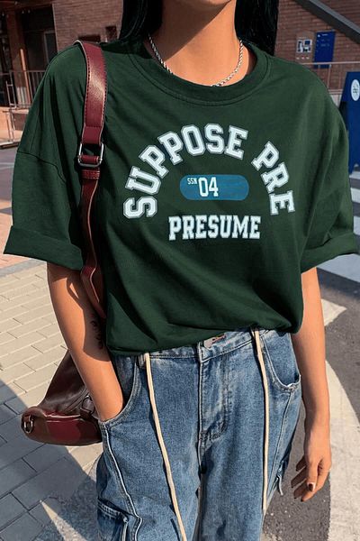uyguntarz Suppose Vorgedrucktes Oversize-T-Shirt für Unisex