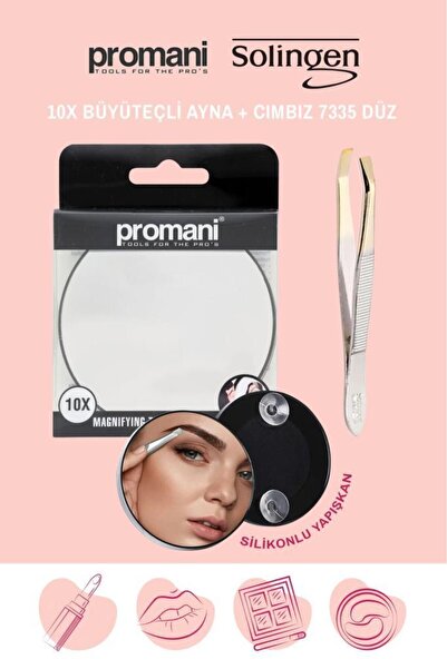 Promani X10 Büyüteçli Ayna-7335 Düz Cımbız Seti