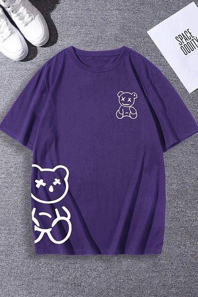 uyguntarz Unisex T-Shirt mit Aufdruck „Draw Bear“