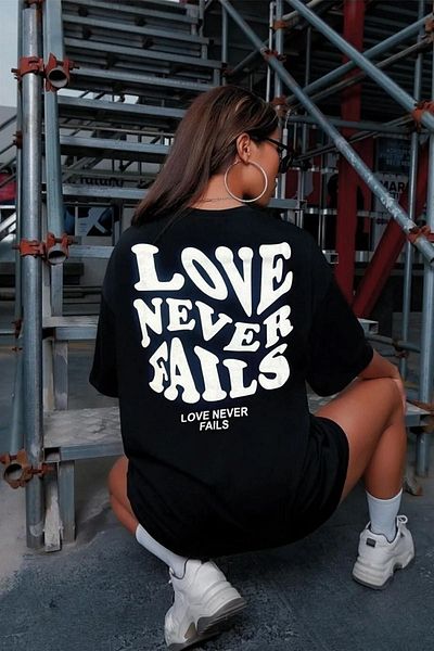 uyguntarz Μπλουζάκι Unisex Love Never Fails με στάμπα