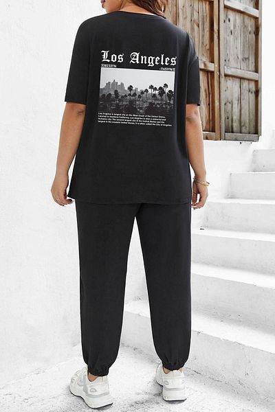 uyguntarz Σετ φόρμας 2 τεμαχίων Unisex Los Angles Printed