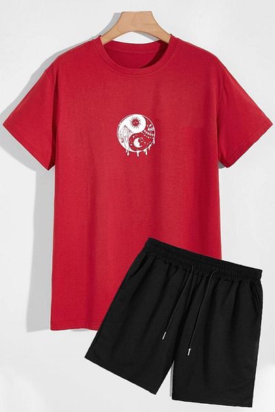 trendypassion Ying Yang Shorts T-shirt Tracksuit Set