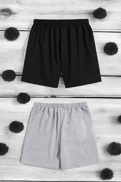 uyguntarz Unisex 2-pak wygodnych szortów z bawełny czesanej