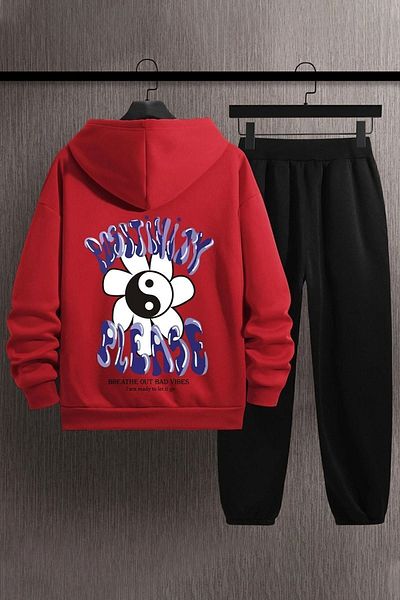 uyguntarz Unisex Positivity Printed Tracksuit Set