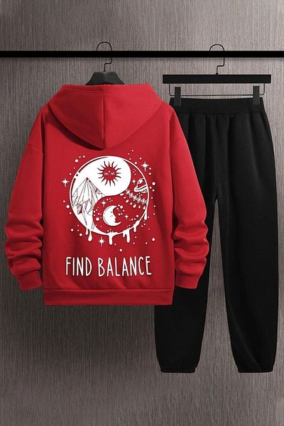 uyguntarz Σετ φόρμας στάμπας Unisex Yin & Yang