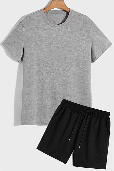 trendypassion Bequemes Unisex-Trainingsanzugset aus Shorts und T-Shirt