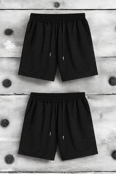 uyguntarz Unisex 2er-Pack - Bequeme Shorts aus gekämmter Baumwolle