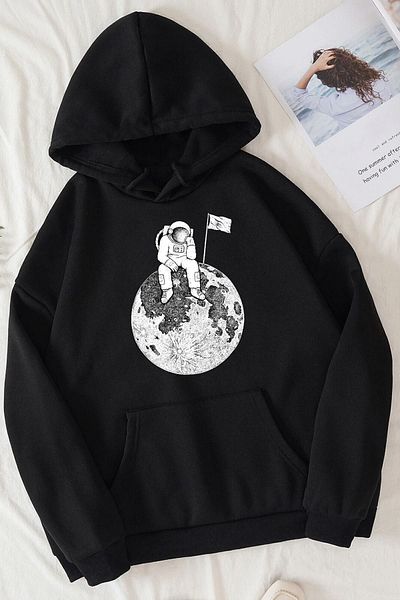 uyguntarz Unisex-Sweatshirt mit Astronauten-Aufdruck