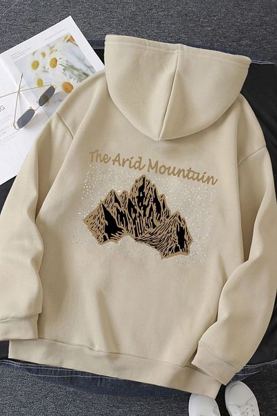 uyguntarz Φούτερ Unisex Oversize Arid Mountain με στάμπα