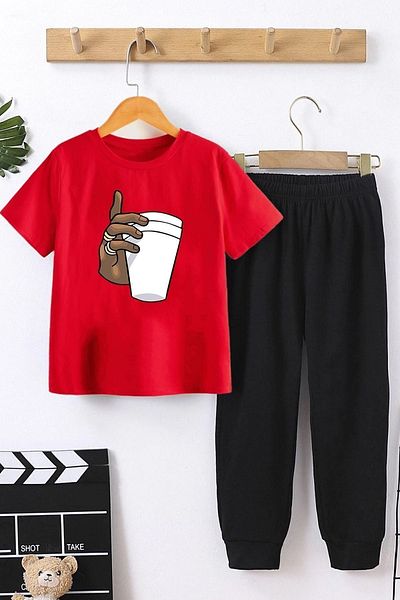 uyguntarz Σετ φόρμας Sunny Kids Tupac Coffee - Σετ πάνω και κάτω