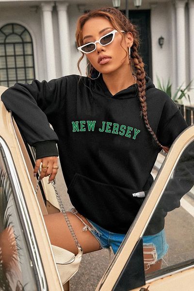 uyguntarz Unisex φούτερ με στάμπα New Jersey