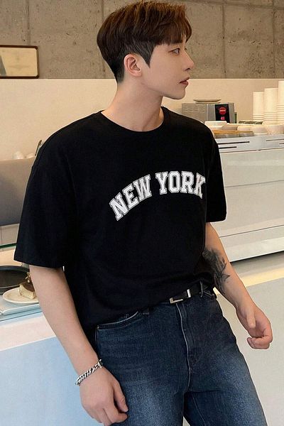 uyguntarz Ανδρικό μπλουζάκι New York Printed Oversize