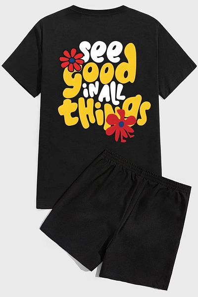 uyguntarz Σετ σορτς εκτύπωσης Good things