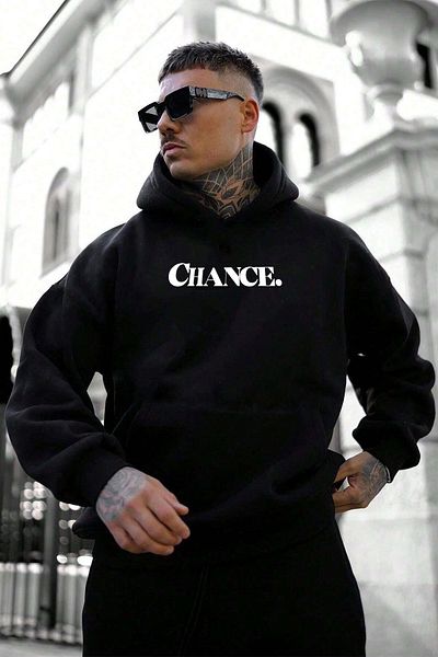 uyguntarz Голям суичър с щампа Chance