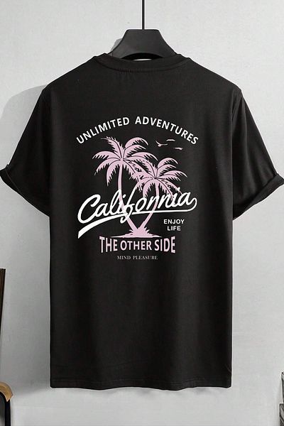uyguntarz Ανδρικό μπλουζάκι California με στάμπα Oversize
