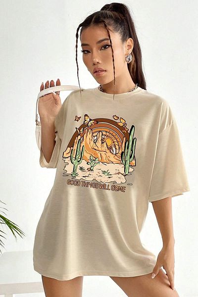 uyguntarz Μπλουζάκι Unisex Good Things Will Come με τυπωμένο σχέδιο