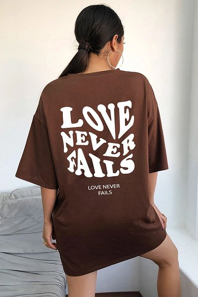 uyguntarz Μπλουζάκι Unisex Love Never Fails με στάμπα