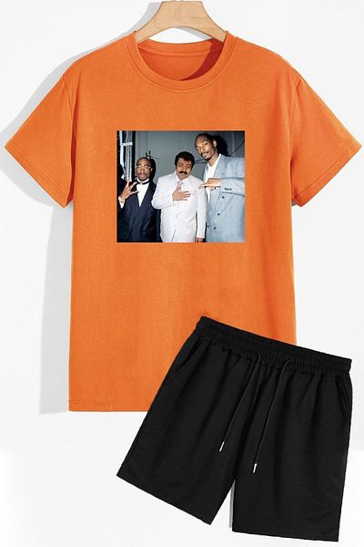 trendypassion Müslüm bedrucktes Shorts-T-Shirt-Trainingsanzug-Set