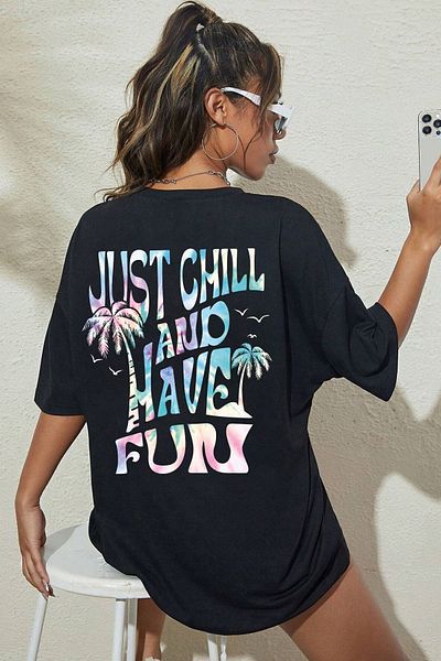 uyguntarz Μπλουζάκι με σχέδιο Unisex Just Chill And Have Fun