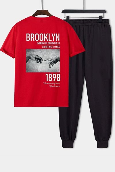 uyguntarz Unisex 1898 Brooklyn Printed 2-Piece Tracksuit Set