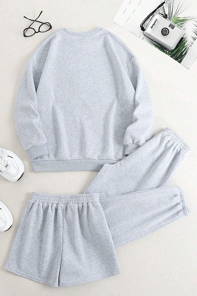uyguntarz Unisex Σετ κοντό φούτερ Sweat 3 τεμαχίων
