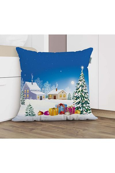 Sakallı Husă de pernă decorativă imprimată 3D cu tematică de Anul Nou