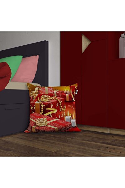 Sakallı Christmas Themed 3D Printed Decorative Throw Pillow Cover