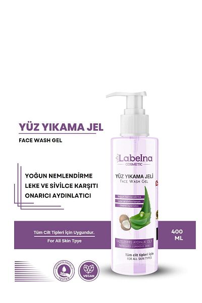 Labelna Cosmetic Vitamin C Anti-Acne and Blackhead, Purifying and Refreshing Facial Cleansing Gel 400 Ml