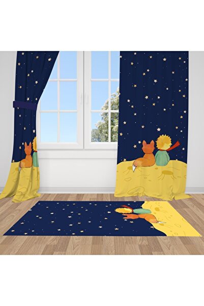 Bebemotto Küçük Prens, Koyu Zemin Ithal Kumaş, Lacivert, Sarı, Çocuk Odası, G...