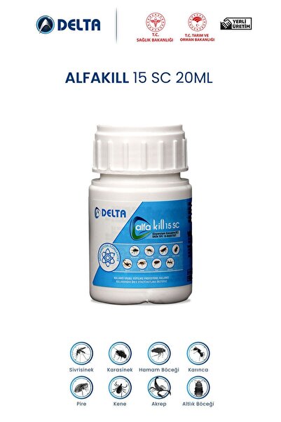 Delta Market Alfakill 15 Sc 20 ml Konsantre Haşere Ilacı - Pire, Kene, Akrep,...
