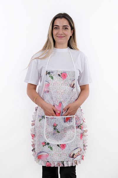 sevilya Jarse Frilly Liquid Proof Waterproof Kitchen Apron