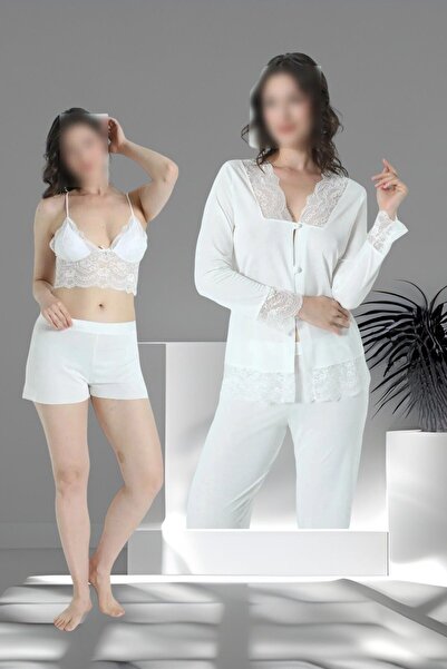 The Clover Penye Kadın Dantel Detaylı Kutulu 6'lı Gelin Çeyiz Seti TH96.CLVR.LSS.20