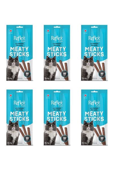 Reflex Meaty Sticks Somonlu Kedi Ödül Maması 3x5 Gr - 6 Paket