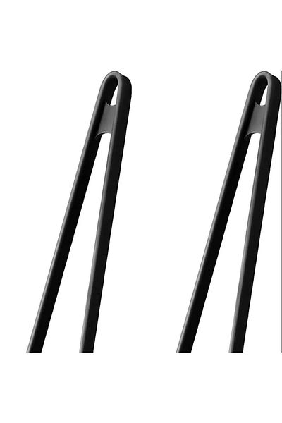 Keyfi Sepet Silicone Frying Tongs Black 29 Cm - Grilling Tongs Heat Resistant Large Complete Silicone Tongs Black