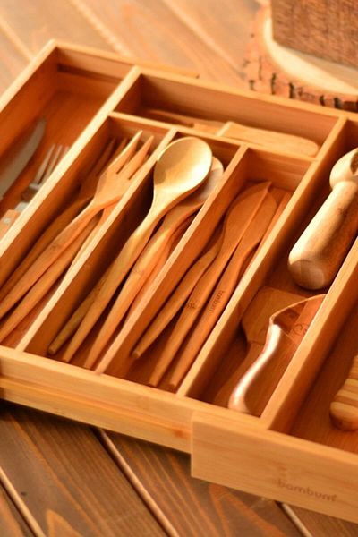 Carat Home Bamboo Drawer Organizer