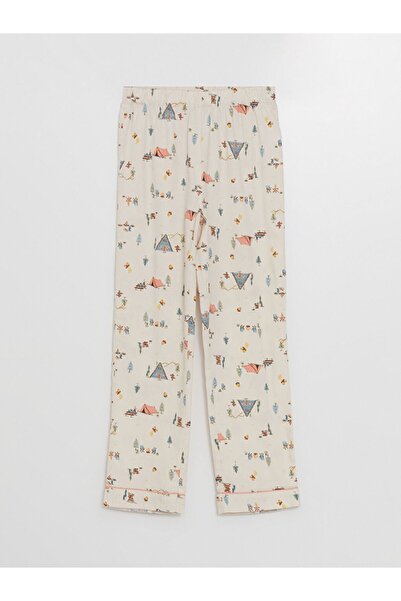 LC Waikiki LCW DREAM Uçuk Pembe Baskılı Gömlek Yaka Desenli Kadın Pijama Takımı