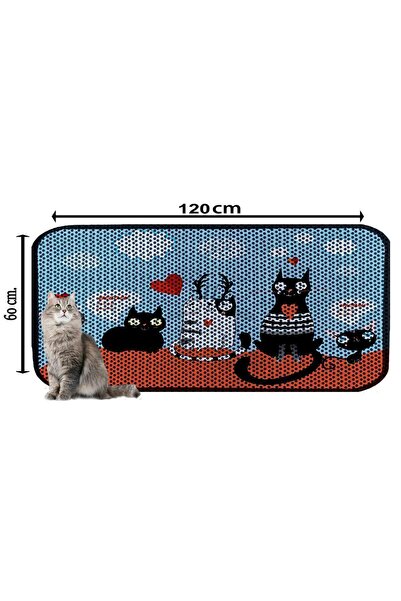 AKTUNÇ XXL BÜYÜK BOY ELEKLİ TUVALET ÖNÜ DESENLİ KEDİ KUMU PASPASI 60X120 CM