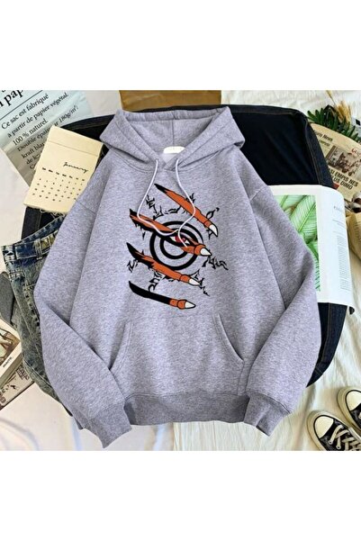 Massgai Kurama Štampano Unisex Oversize kroj Sa kapuljačom Dukserica - 3 niti