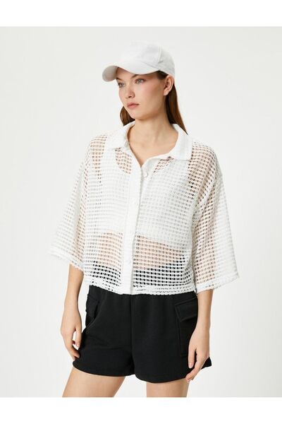 Koton Women's Mesh Shirt Tee