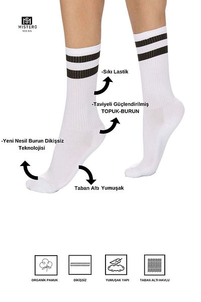 MISTERO SOCKS Bamboo Sports Tennis, Training, Running, Football, Basketball Socks. (Seamless) 3 Pairs Unisex