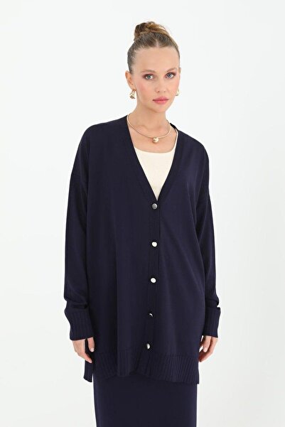 Puane Women's Cardigan with Piece Skirt - Button Detail 10482