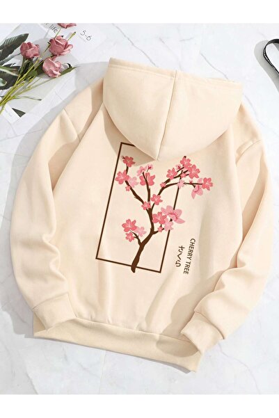 coolart Debela zimska majica - Trešnja Štampano , Oversize kroj , Čupkani mat...