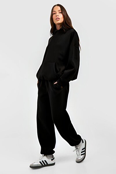 OKULCUBABA Άνετο χειμερινό σετ φόρμας από βαμβάκι από 3 κλωστές - Χωρίς στάμπα