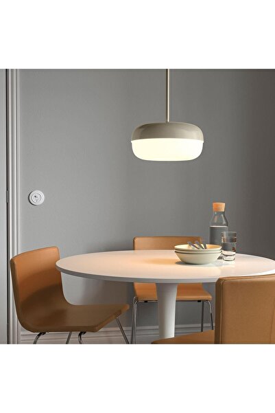 IKEA Sarkıt Lamba Salon Lambası Bej Renk Meridyendukkan 37 Cm Oval Modern Lamba Sarkıt